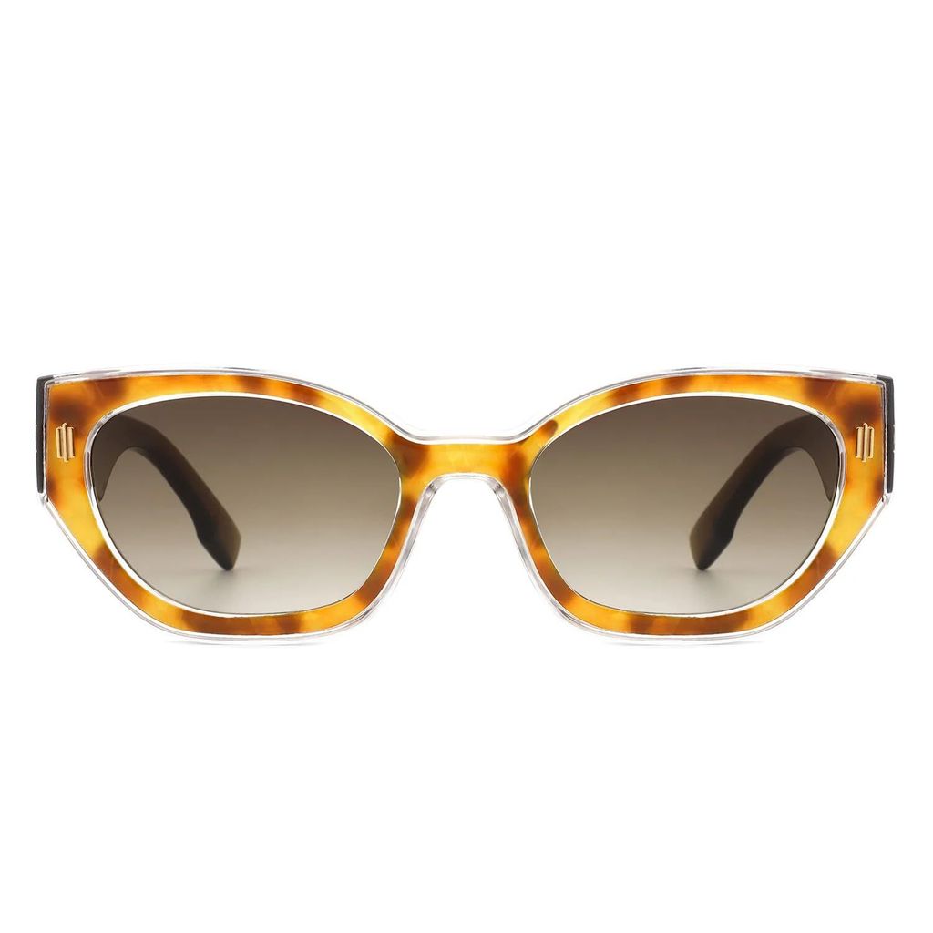 Eyenaks Designer Cat Eye Sunglass For Women | UV400 Protection | Stone Pattern | Durable Metal Hinges | Pack of 1 (Brown) view 2