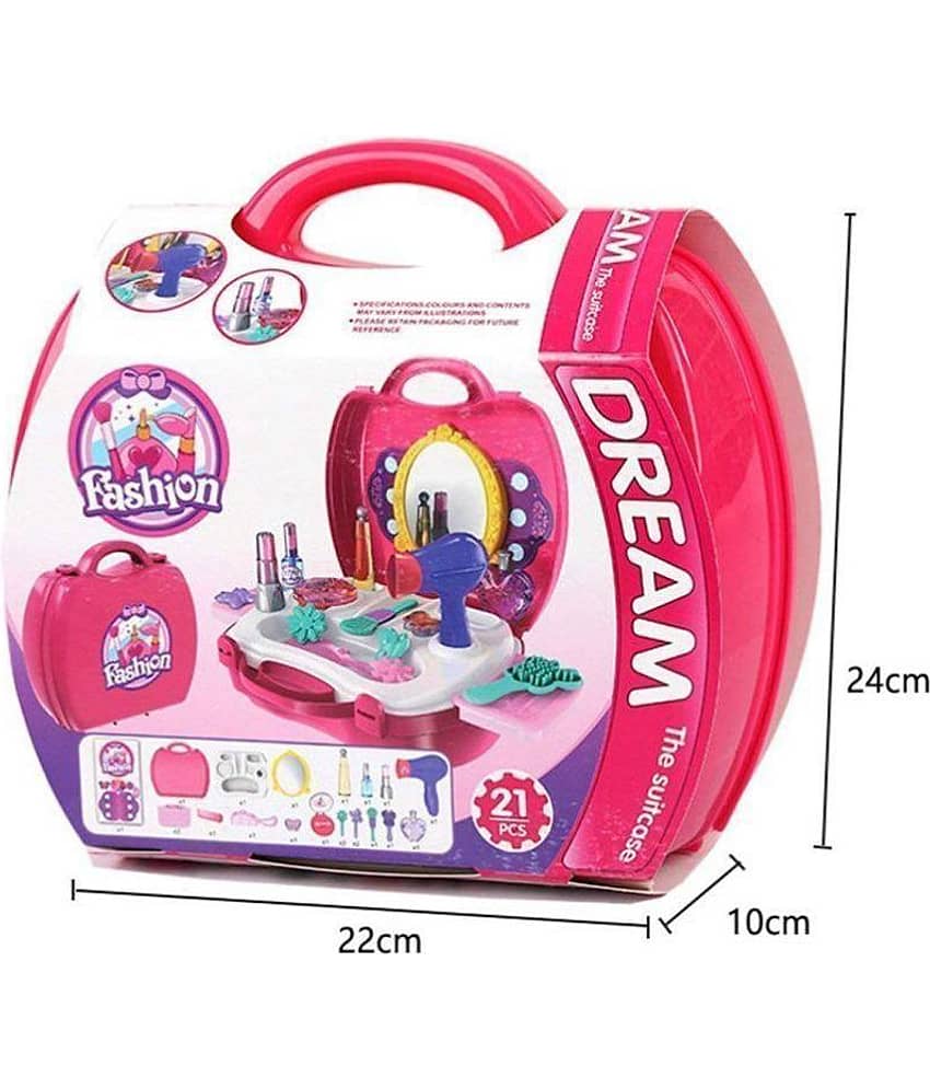 ICE TREE Beauty Make up Case and Cosmetic Set Suitcase, Durable Kit Hair Salon with 21 Pcs Makeup Accessories view 2