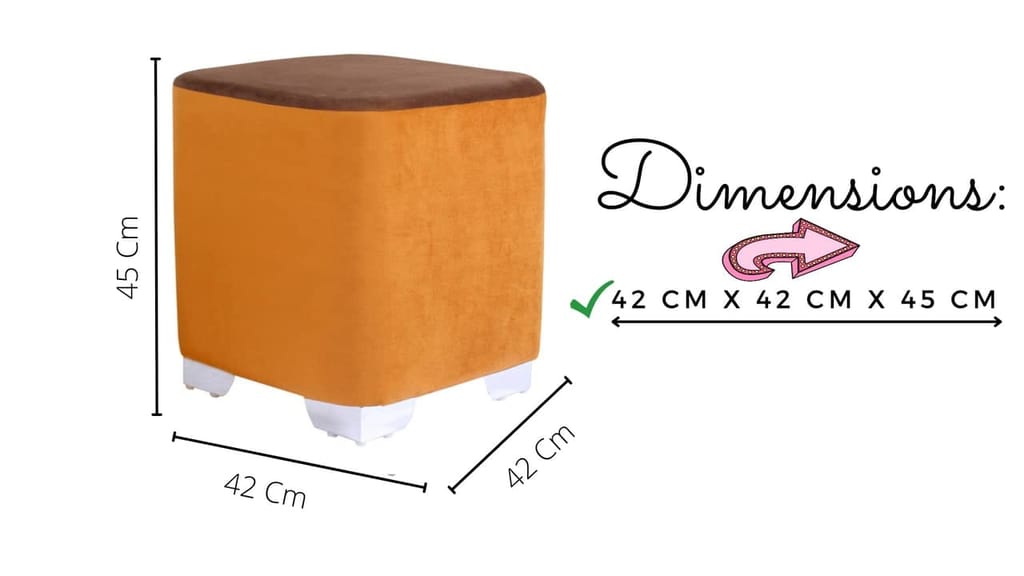 ShadowKart Sitting Stool Ottoman Pouffes for Living Room Sitting Bench Furniture Wooden Footrest Pouf Seat Puffy Foam Small Foot Stool for Office Home Decor, 16x16x18 Inch view 2
