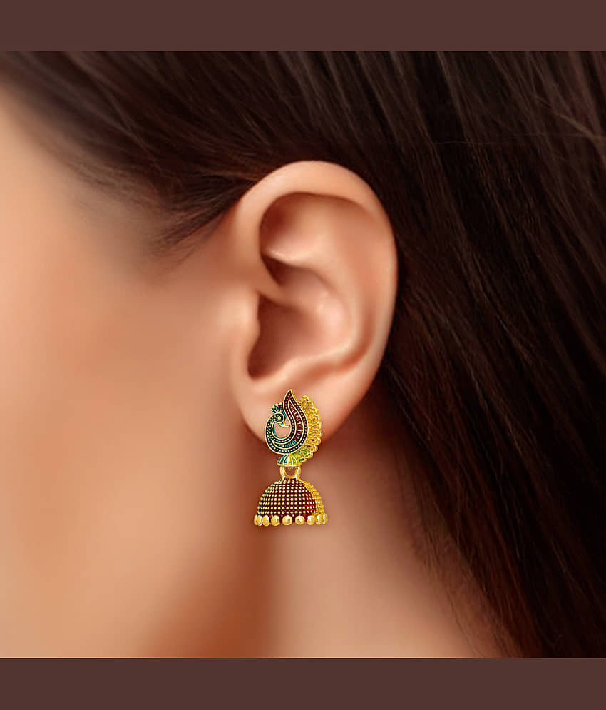 LUV FASHION Multi Color Jhumki Earrings ( Pack of 1 ) view 2