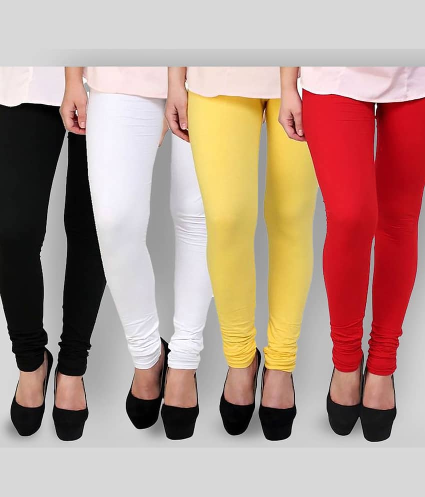 FnMe - Multicolor Cotton Blend Women's Leggings ( Pack of 4 )