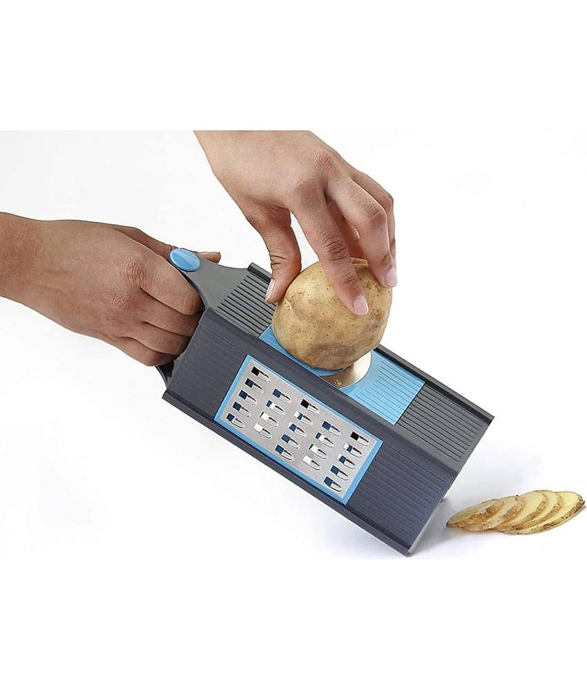 HomePro Kitchen Product combo Stainless Steel Blades 4 in 1 Grater/Slicer -Blue view 2