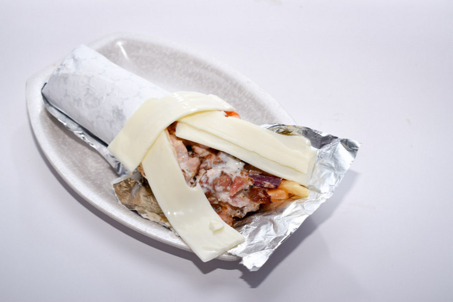 Chicken tikka cheese shawarma