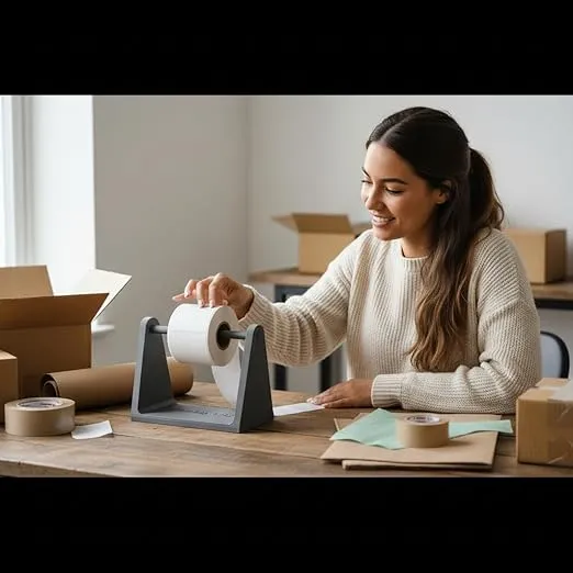 Thermal Label Roll Holder Stand, 3D Printed, Compatible with Shipping Label Printers (Grey) view 2