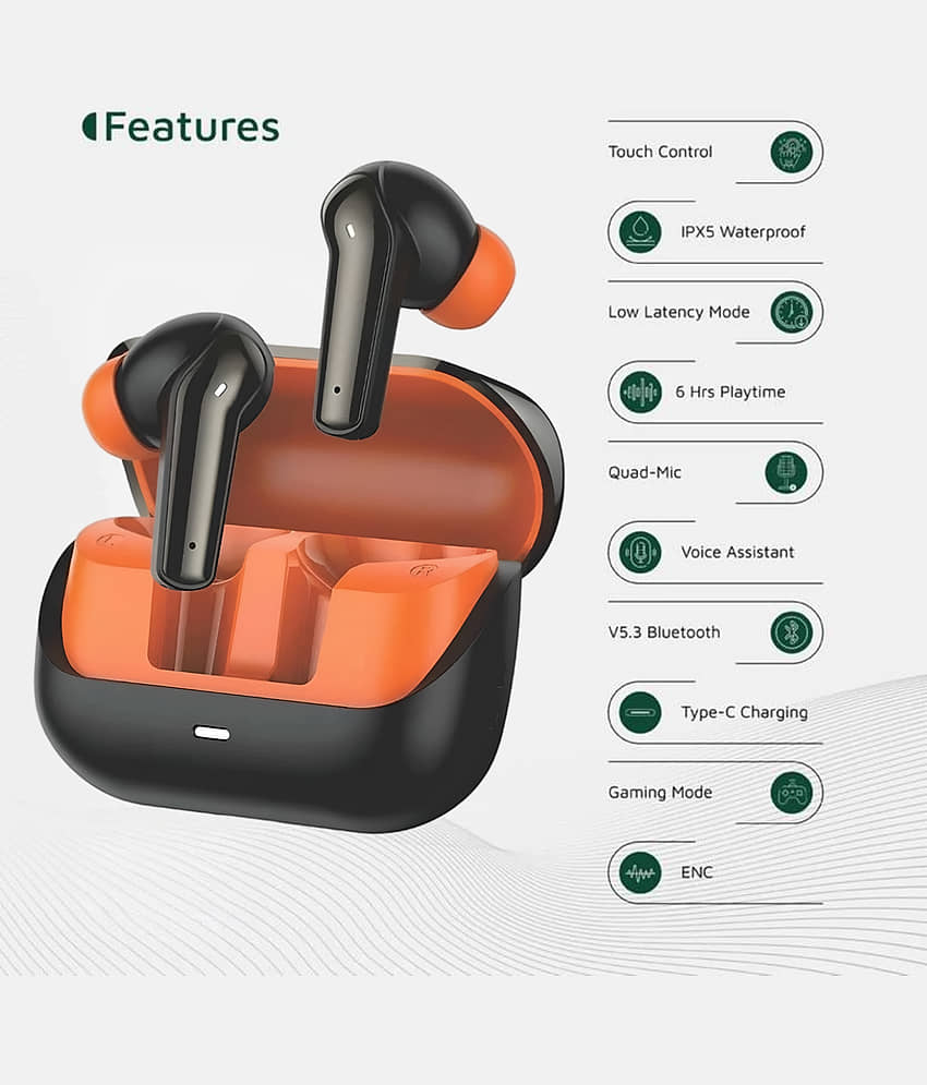 COREGENIX BLASTPOD Gaming Buds Bluetooth True Wireless (TWS) In Ear 30 Hours Playback Low Latency,Powerfull bass IPX5(Splash & Sweat Proof) Black view 2