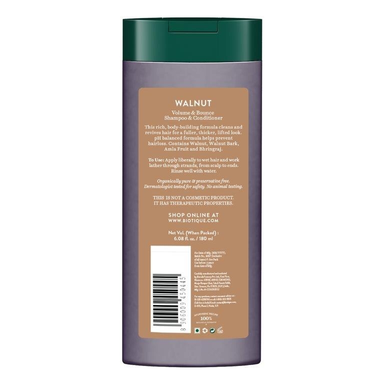 Biotique Walnut Volume & Bounce Shampoo 180ml view 2
