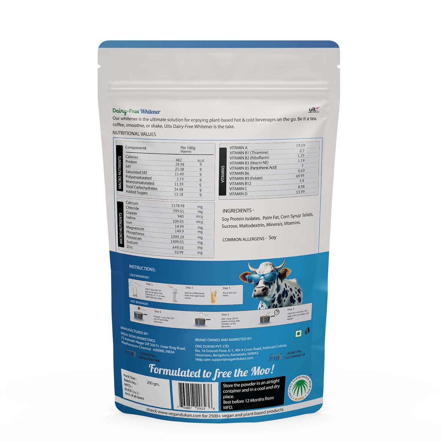 Ultx Dairy-Free Whitener, 200 gm view 2
