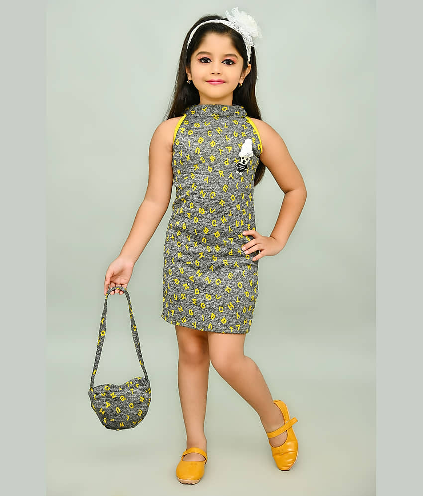 JCT DRESSES Crepe Dress For Baby Girls ( Pack of 1 , Grey )