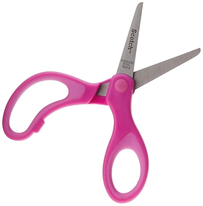 3M Scotch 5" Stainless Steel Kid Safe Scissors | Blunt Tip | Soft Grip | Left and right hand | 5 YR Limited Warranty view 2