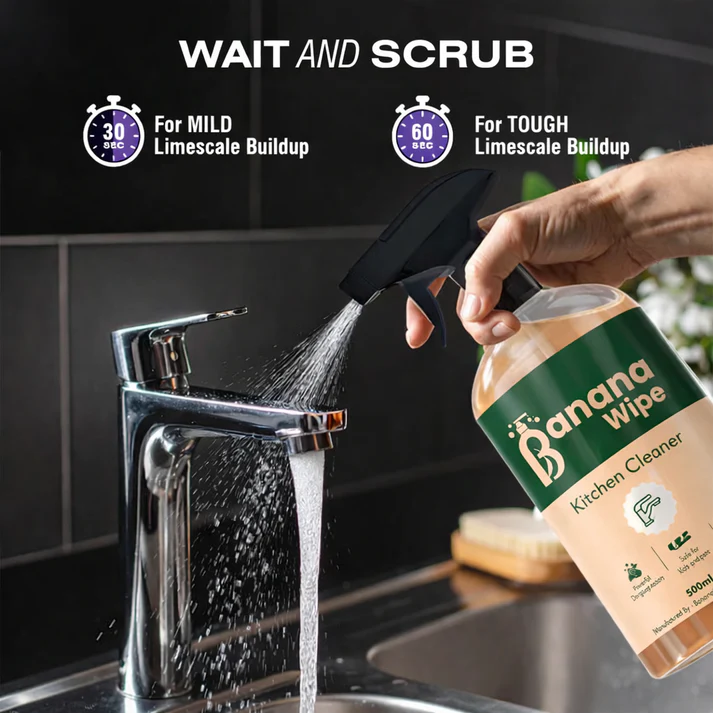 Banana Wipe Glass Cleaner Spray - 500ml I Tap and Limescale cleaner - 500ml I Combo view 2