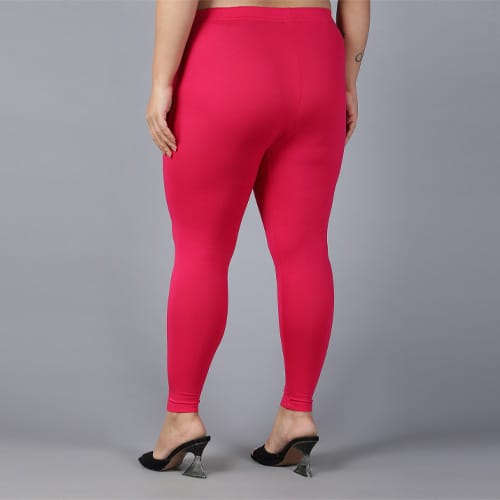 Plus Size Cotton Lycra Ankle Leggings for Women view 2