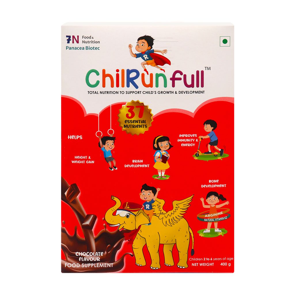 ChilRun Full 2+ Health and Nutrition Drink, Chocolate, 400g, Box. Total Nutrition For Children’s Growth, Supports Weight & Height Gain, Immune Function & Brain Development.