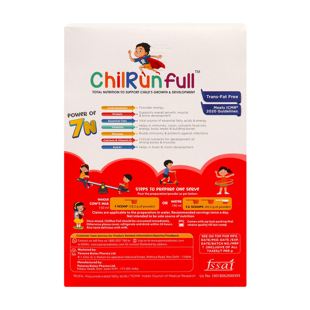 ChilRun Full 2+ Health and Nutrition Drink, Chocolate, 400g, Box. Total Nutrition For Children’s Growth, Supports Weight & Height Gain, Immune Function & Brain Development. view 2