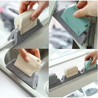2-in-1 Groove Cleaning Brush with Dust Collector | PP Handle Window & Sliding Track Cleaner view 2