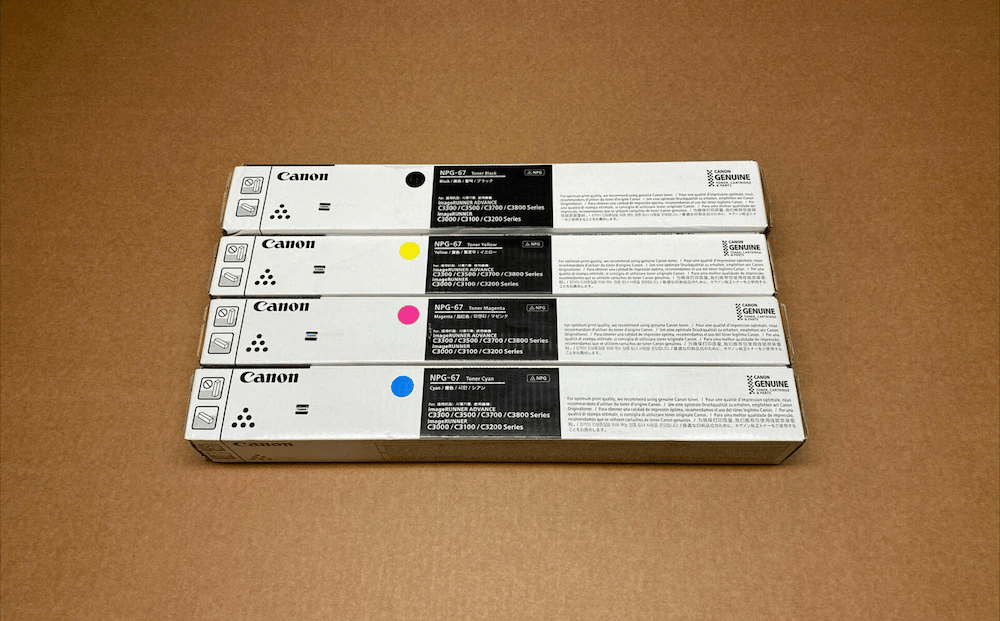 Canon NPG-67 Black Cyan Magenta Yellow Toner Cartridge Set, Use For Printer C3320 C3330 C3725 3200