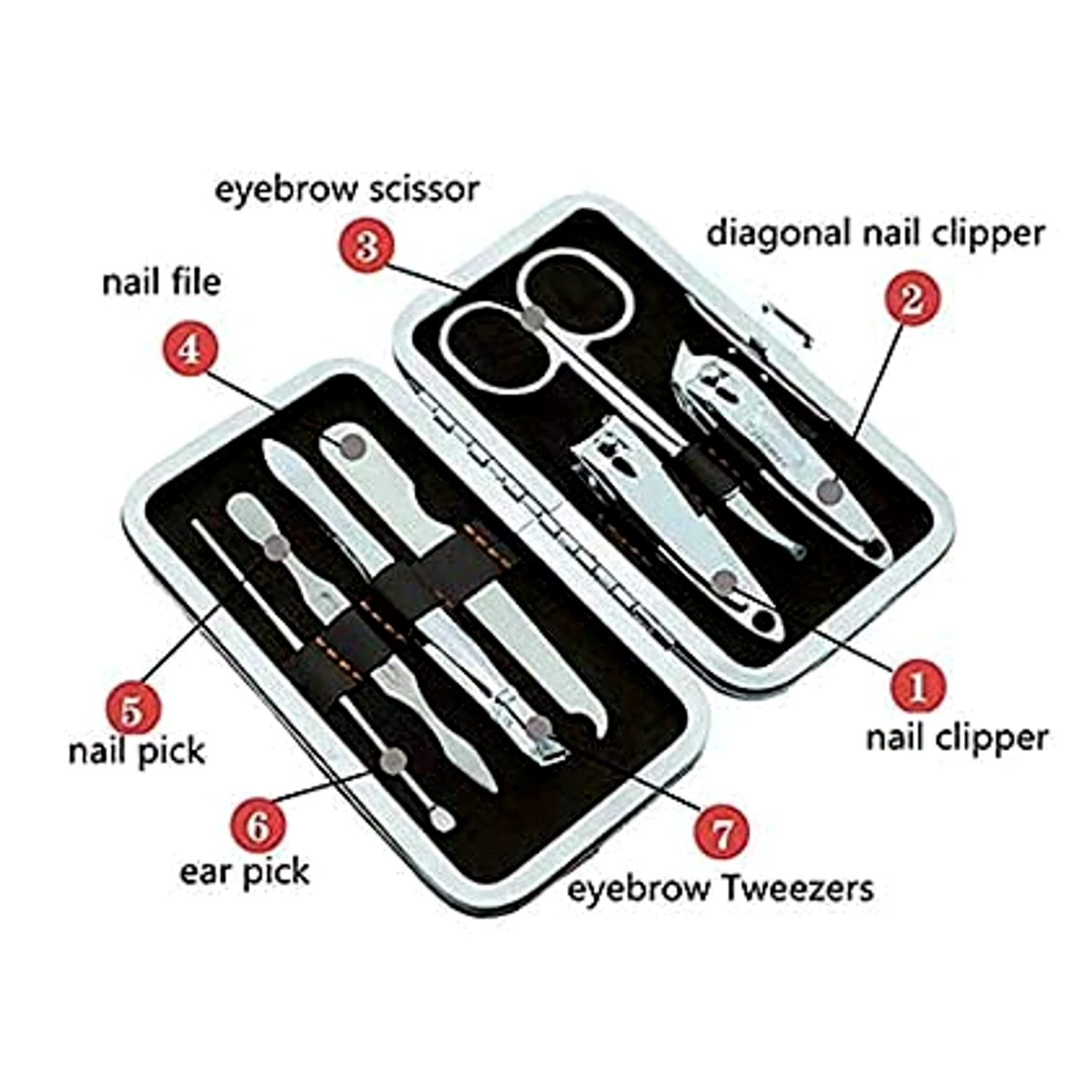 Stainless Steel Professional Manicure and Pedicure Kit - Home & Travel Nail Care Set (colour - multi) by Ruhi Import Store view 2