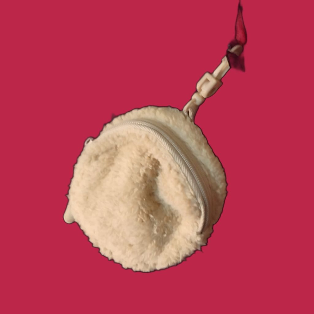 Small Fuzzy Drawstring Bag