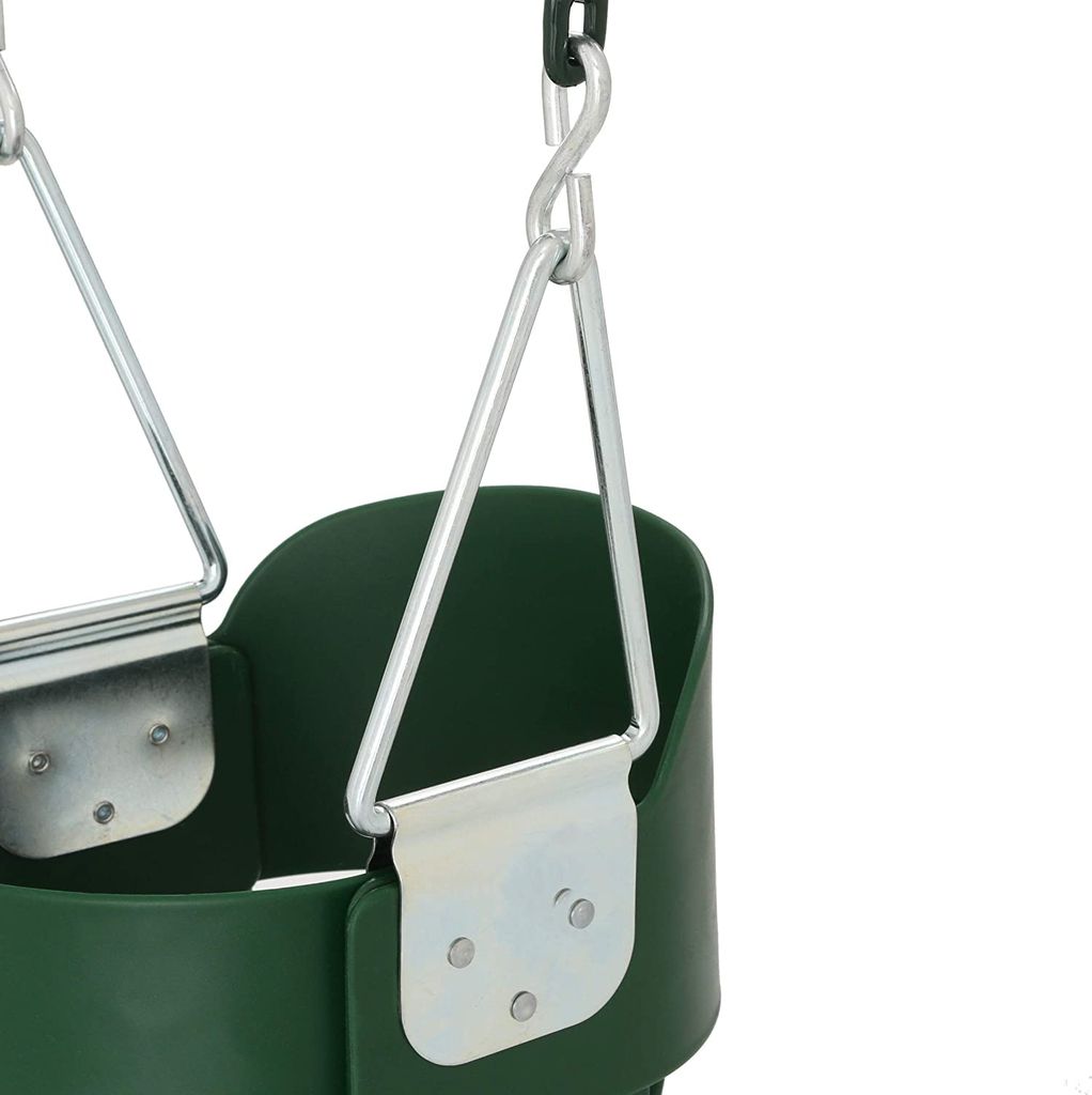 Reznor Heavy-Duty High Back Full Bucket Toddler Swing Seat with Coated Swing Chains and Carabiners for Easy Install Fully Assembled view 2