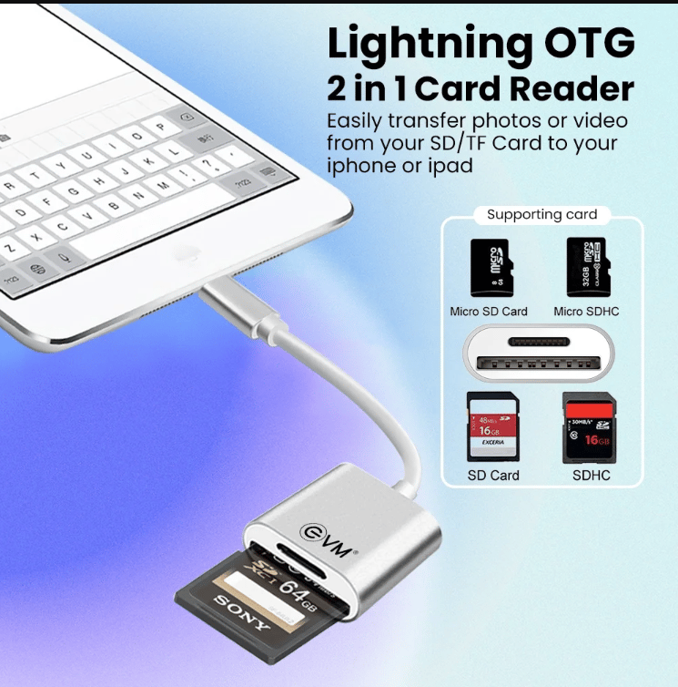 EVM LIGHTNING OTG 2 IN 1 CARD READER view 2