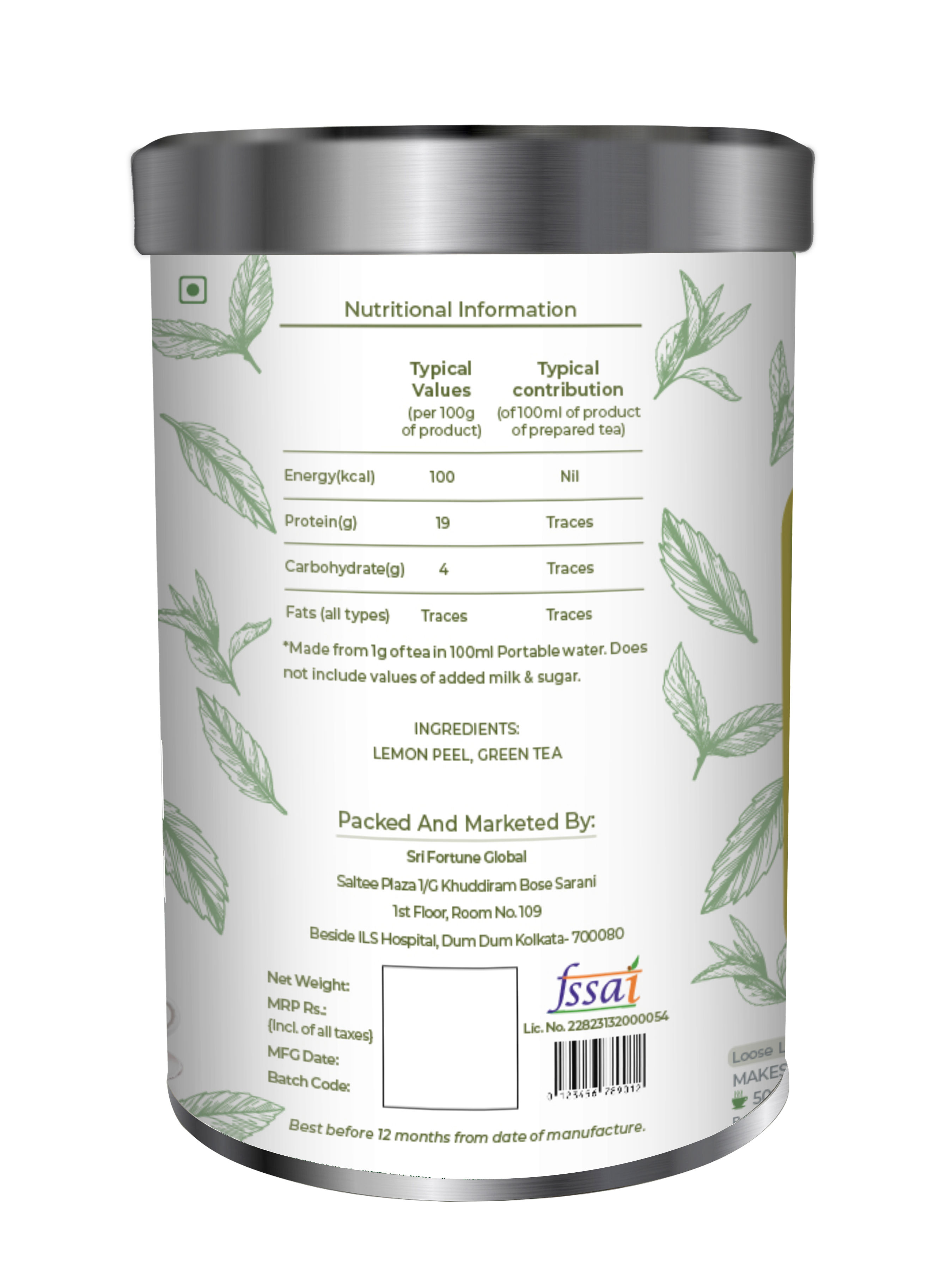 The Three Tattvas Lemon Green Tea 50gms view 2