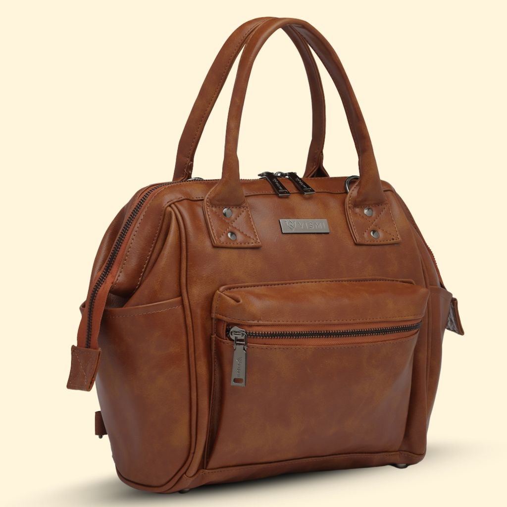 Women Handbag Pu Leather Crossbody Sling Bag Stylish Office Bag Lightweight Water Resistant Satchel Shoulder Bag With Detachable Strap view 2