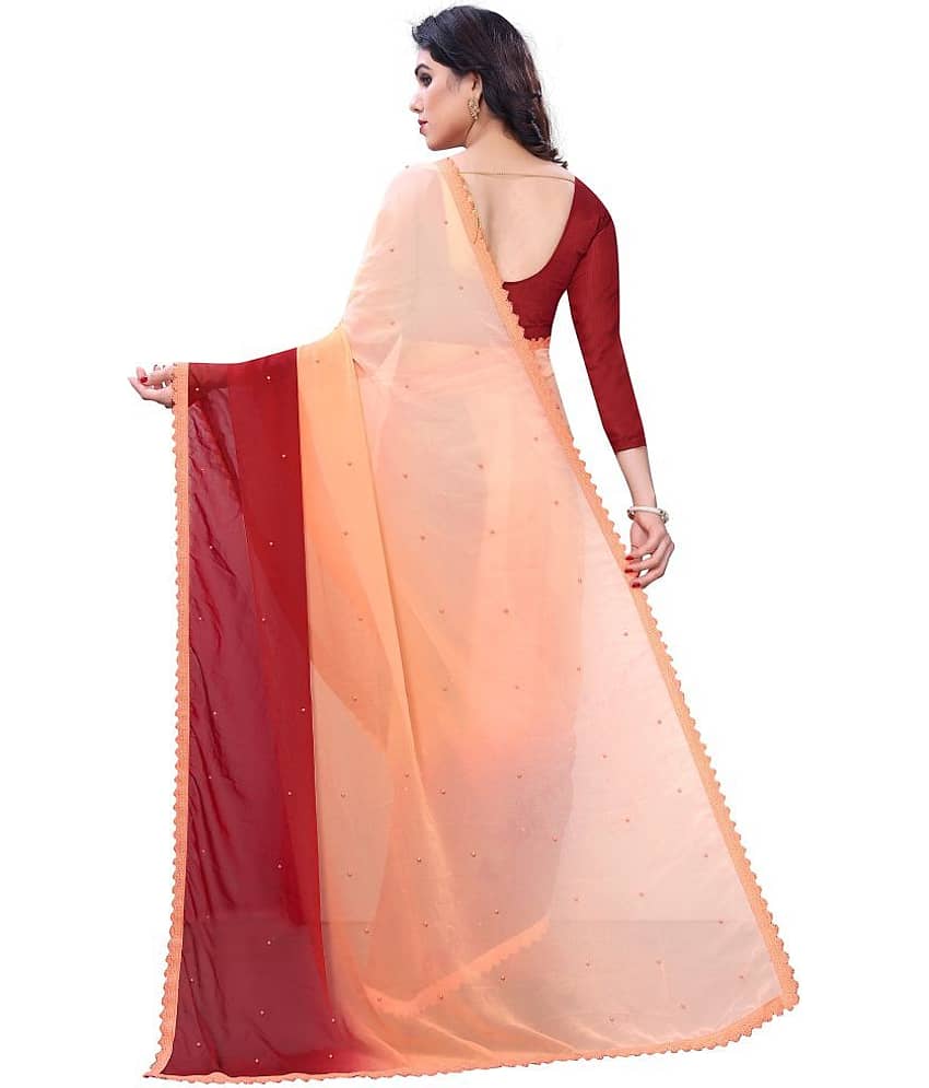 PRIHAL ART Georgette Solid Saree With Unstitched Blouse Piece ( Grey ) view 2