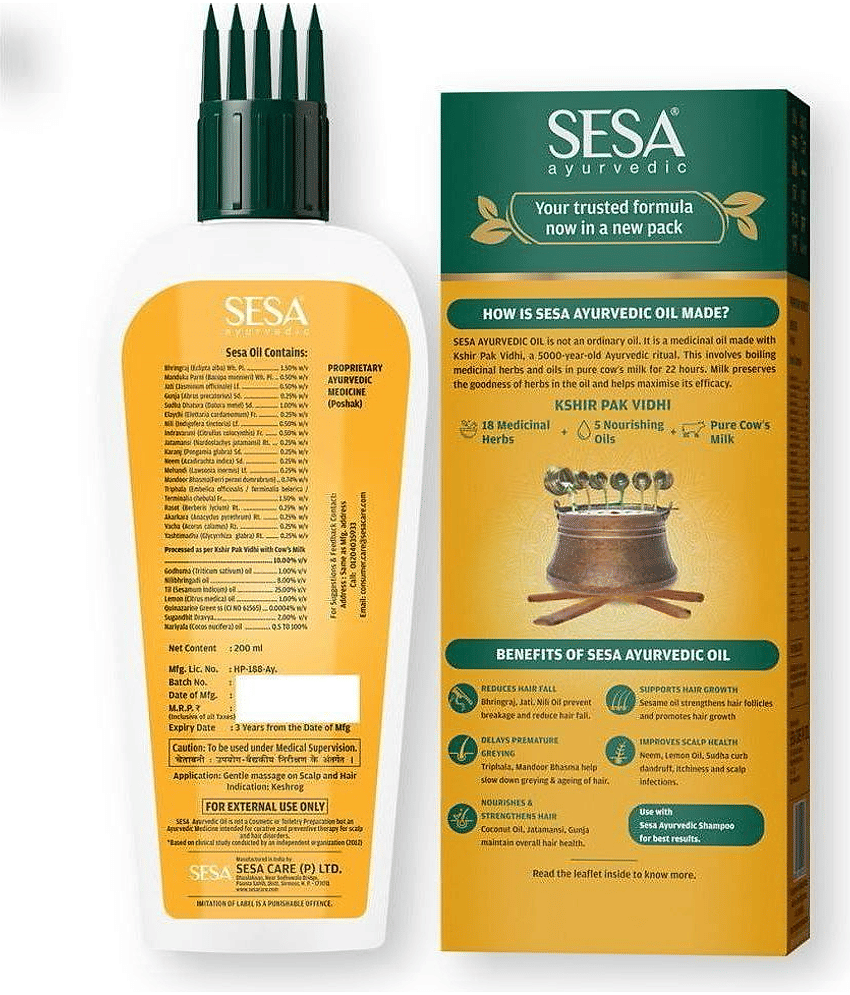 Sesa - Anti Hair Fall Bhringraj Oil 200 ml ( Pack of 1 ) view 2
