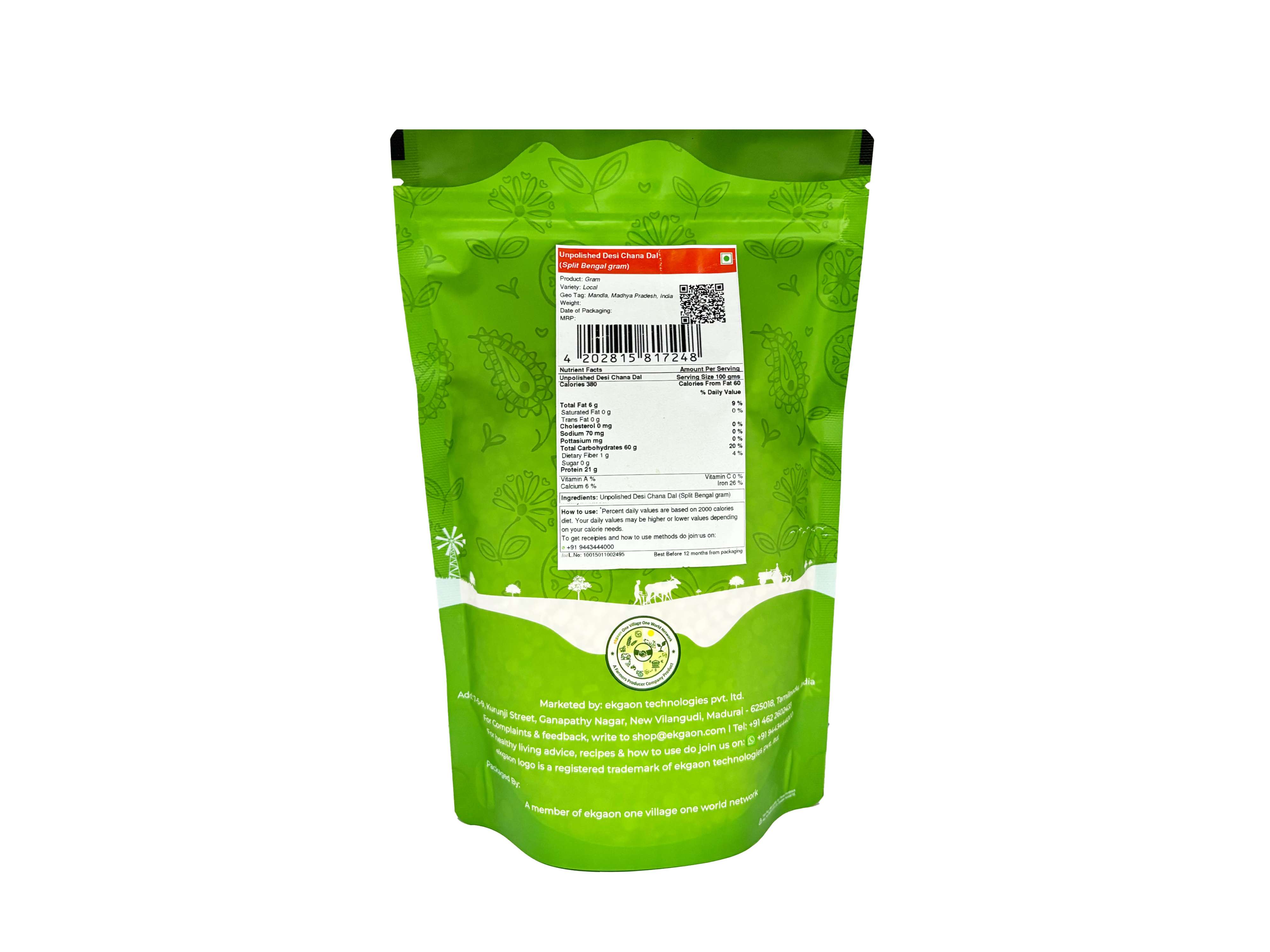 Ekgaon Unpolished Desi Chana Dal (Split Bengal gram) (1Kg) view 2