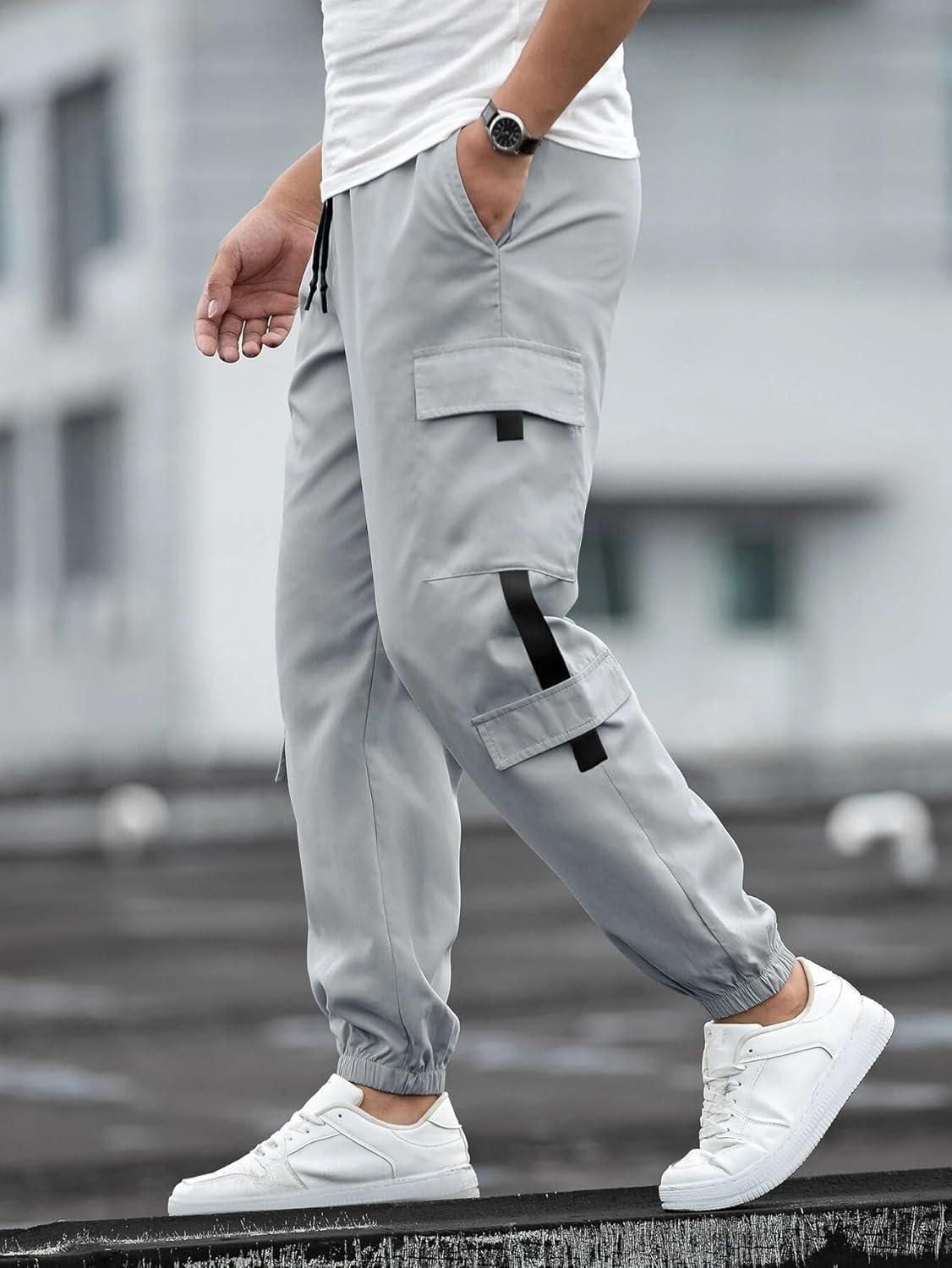 Men's Solid Cargo Pant Grey view 2