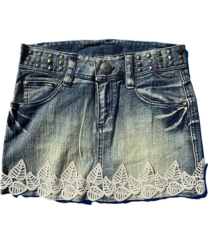 CIEARO VINTAGE Pack of 1 Girls Denim Shorts ( Navy Blue )