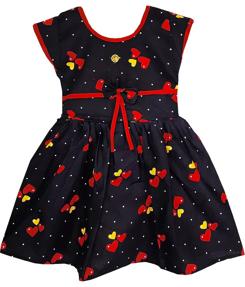 LITTLE PANDA 100% Cotton Skater For Girls ( Pack of 1 , Red )