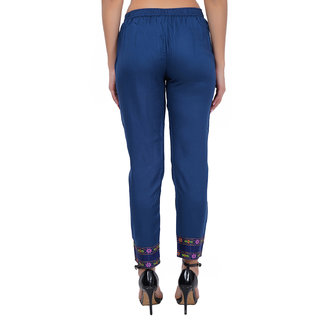 Rayon Trousers (Blue) Casual view 2