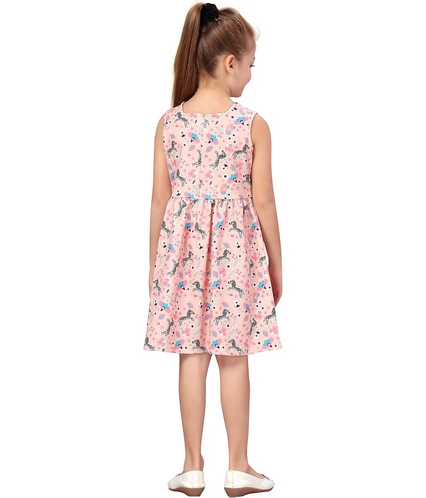 K&U Cotton Blend A-line For Girls ( Pack of 1 , PeachPuff ) view 2