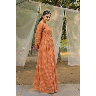 SARINKU Georgette Gown Dress for Women Stylish Western Gown Long One Piece for Girls & Women view 2