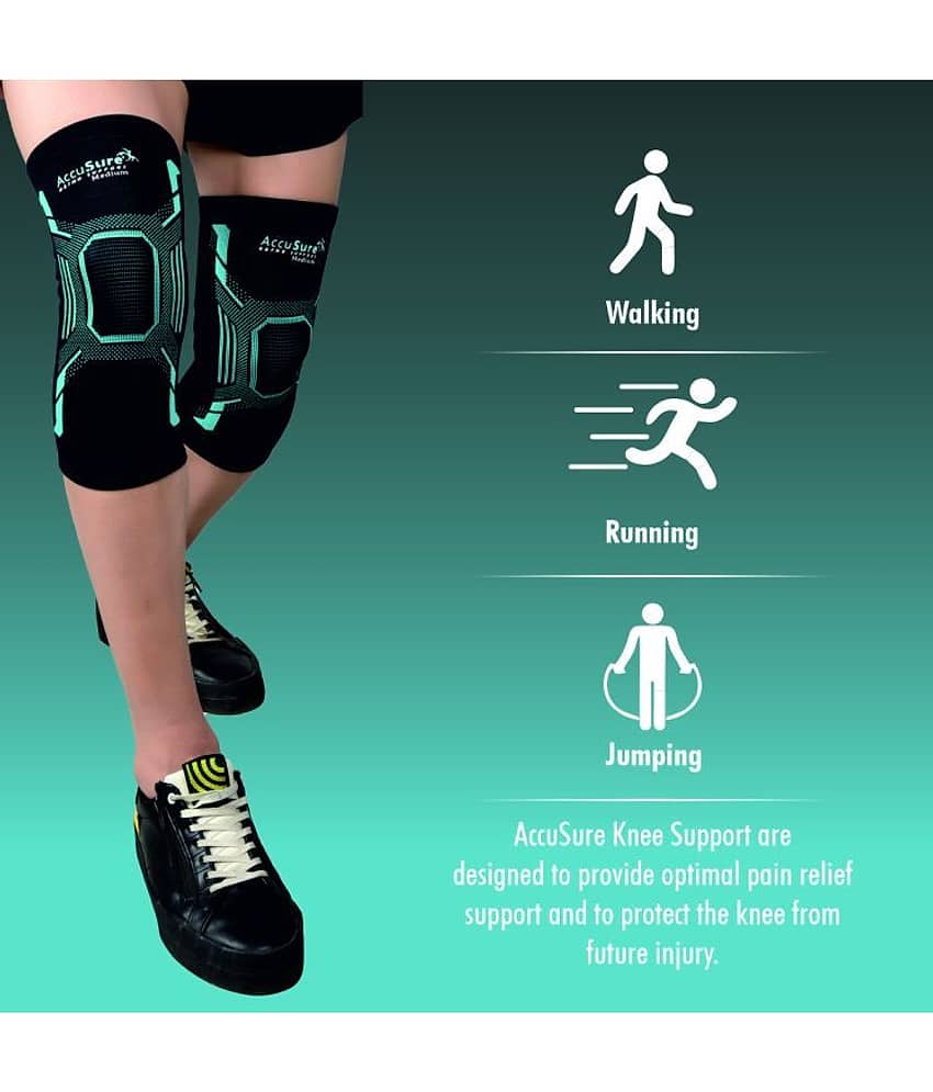 ACCUSURE Black Knee Support ( Pack of 1 ) view 2