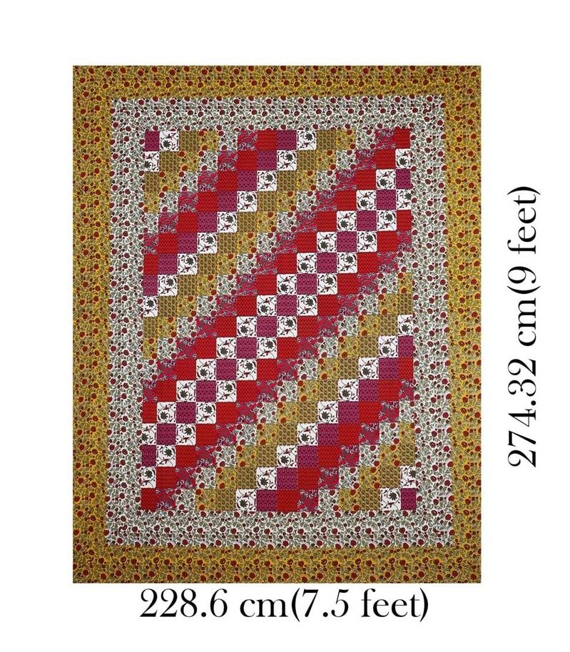 Blossom Checks Cotton Bedsheet view 2