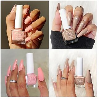 Nail Polish Set for Women Long-Lasting High Shine Nail Paint Combo Vegan and Cruelty-Free 2 Bright Vibrant Shades Quick Dry Nail Polish Set (Caramel Peach Pack of 2) view 2