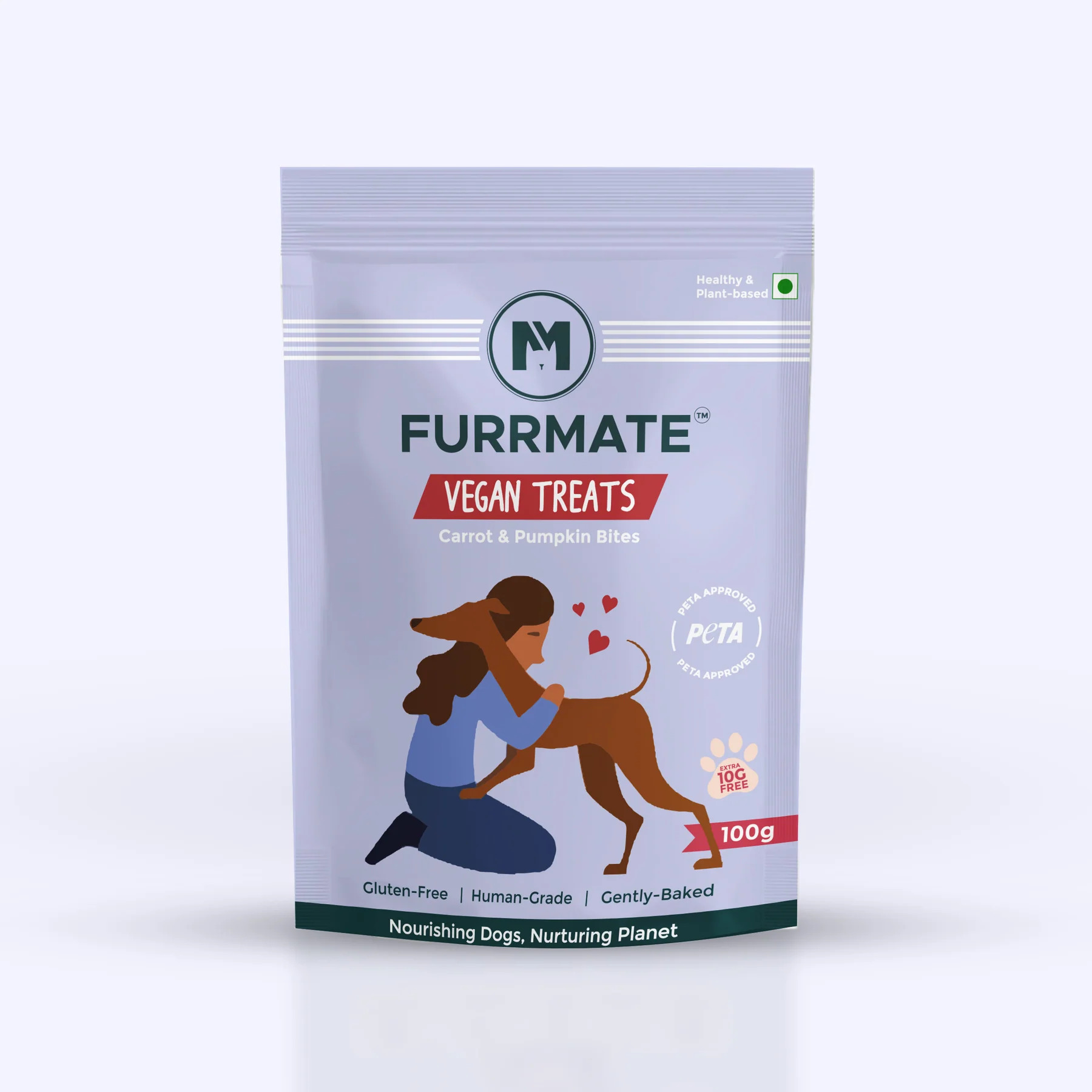 FURRMATE Vegan Dog Treats | Carrot & Pumpkin Bites, 2 Pack