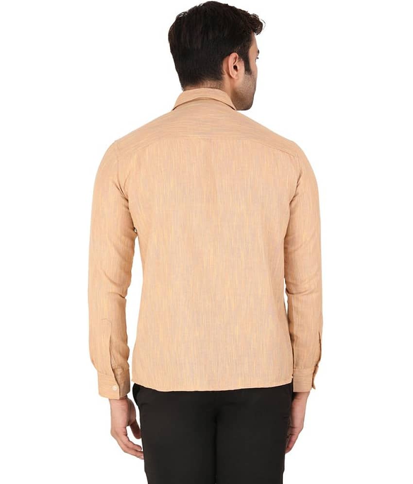 Latest Chikan - Cotton Blend Regular Fit Orange Men's Casual Shirt ( Pack of 1 ) view 2