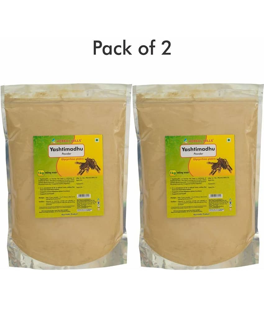 Herbal Hills Yashtimadhu Powder - 1 kg powder - Pack of 2 Powder 1 mg