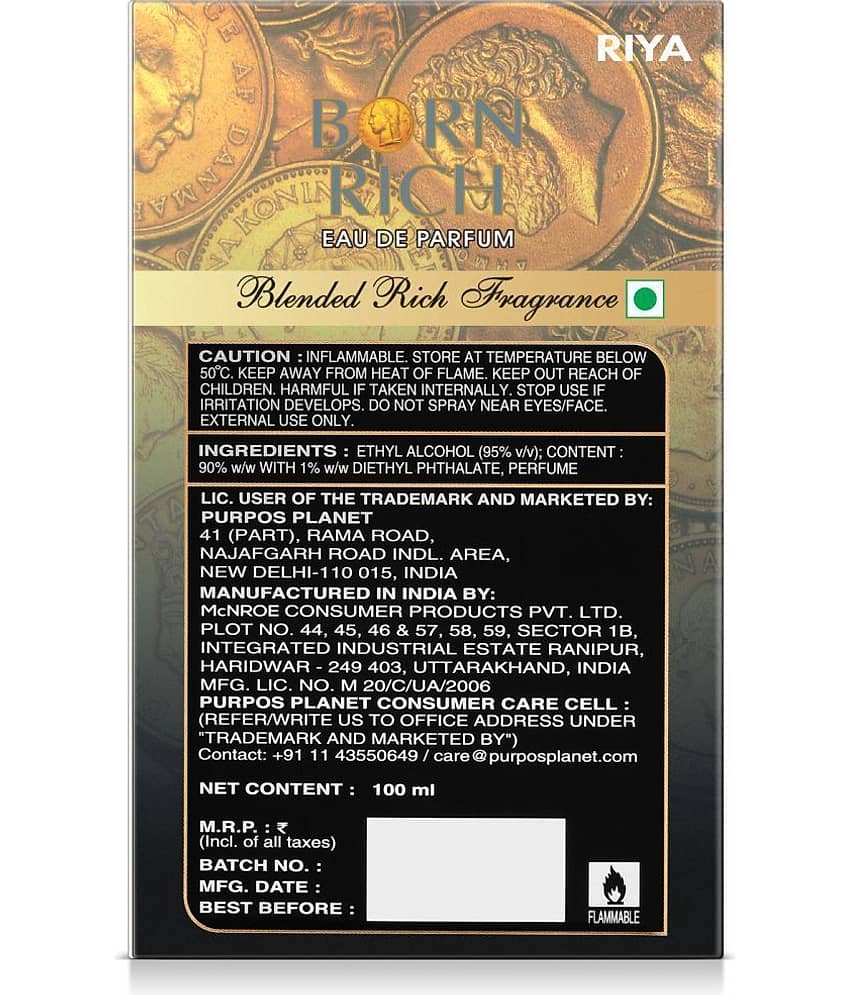 Riya Born Rich Eau De Parfum (EDP) For Unisex 100 ( Pack of 2 ) view 2