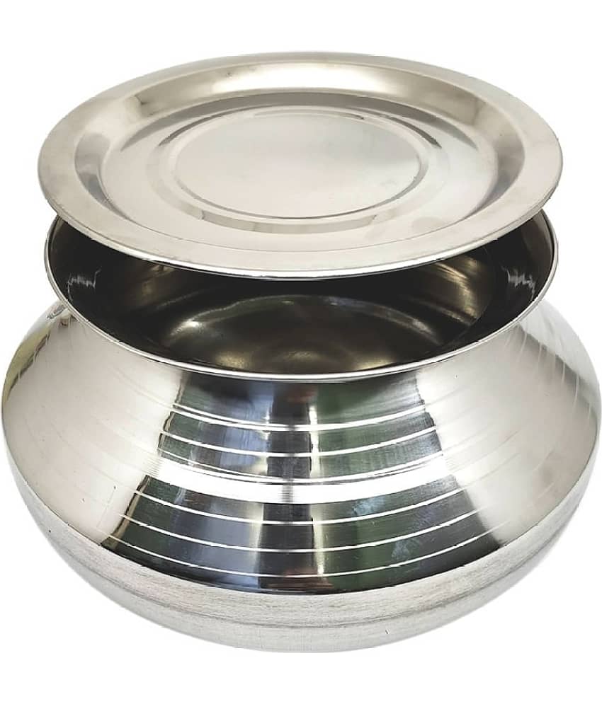 bartan hub na No Coating Stainless Steel Handi 14 cm 1500 mL