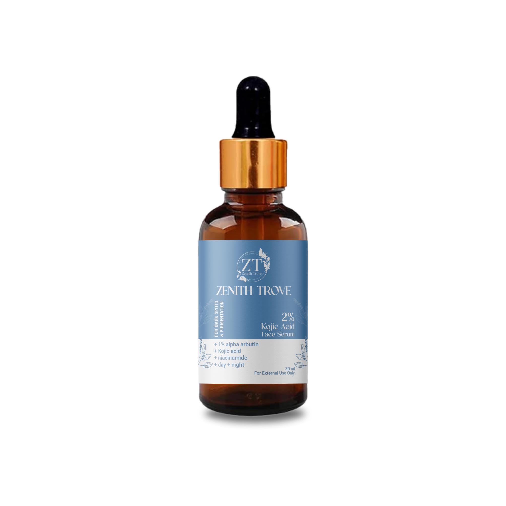 Zenith Trove Kojic Acid 2% Face Serum with Alpha Arbutin & Niacinamide | Dark Spot Corrector | Anti-Pigmentation, Skin Brightening, Day & Night Use, 30ml view 2