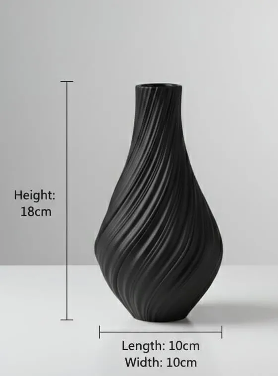 EcoTwist Decorative Vase (Black) view 2