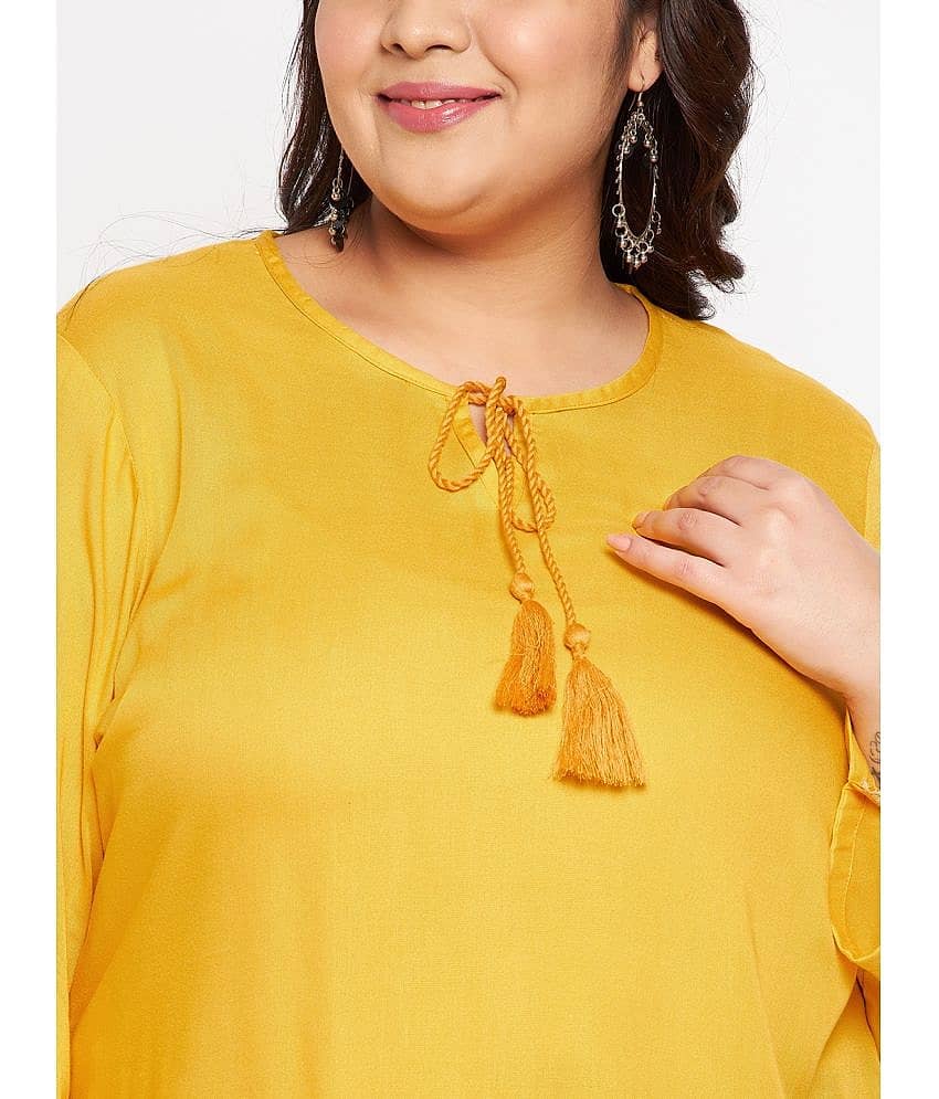 VINAAN Women's Rayon Tunic ( Yellow ) view 2