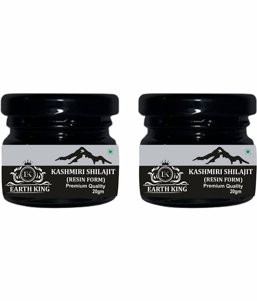 EARTH KING Kashmiri Shilajit Resin | Raw Shilajit (Semi Liquid) - 40Gm (Pack of 2)
