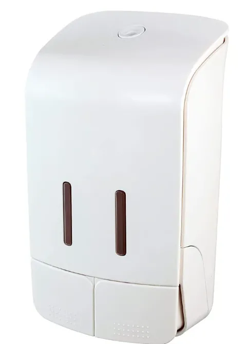 Manual Soap Dispenser ABS-Plastic Wall Mounted Manual Shampoo Shower Gel Soap Hand Sanitizer Plastic Liquid Dispenser (2 in 1 Manual -550ml : 550ml) (White)