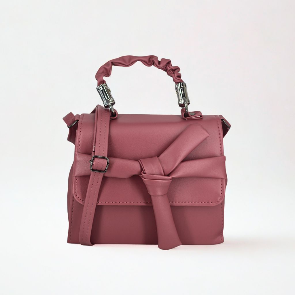 Bow Detail Sling Bag | Premium PU Leather Small Handbag | Trendy Shoulder Bag for Girls & Women view 2