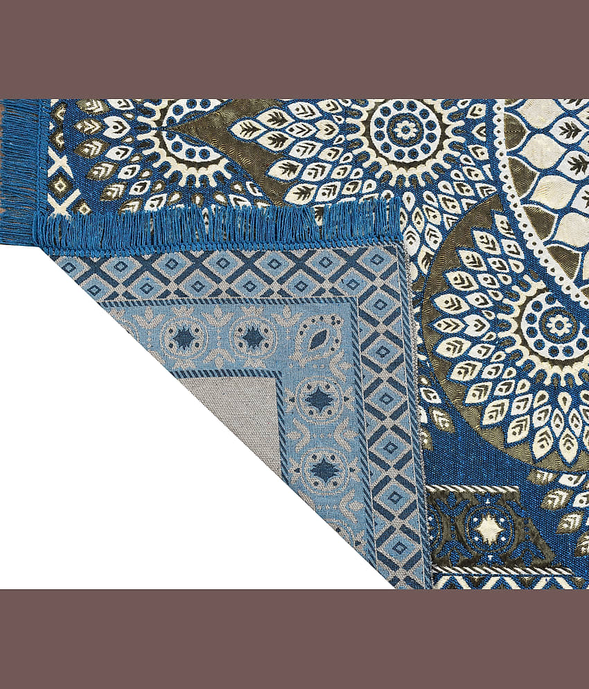 FURNISHING HUT Violet Cotton Carpet Abstract 5x7 Ft view 2