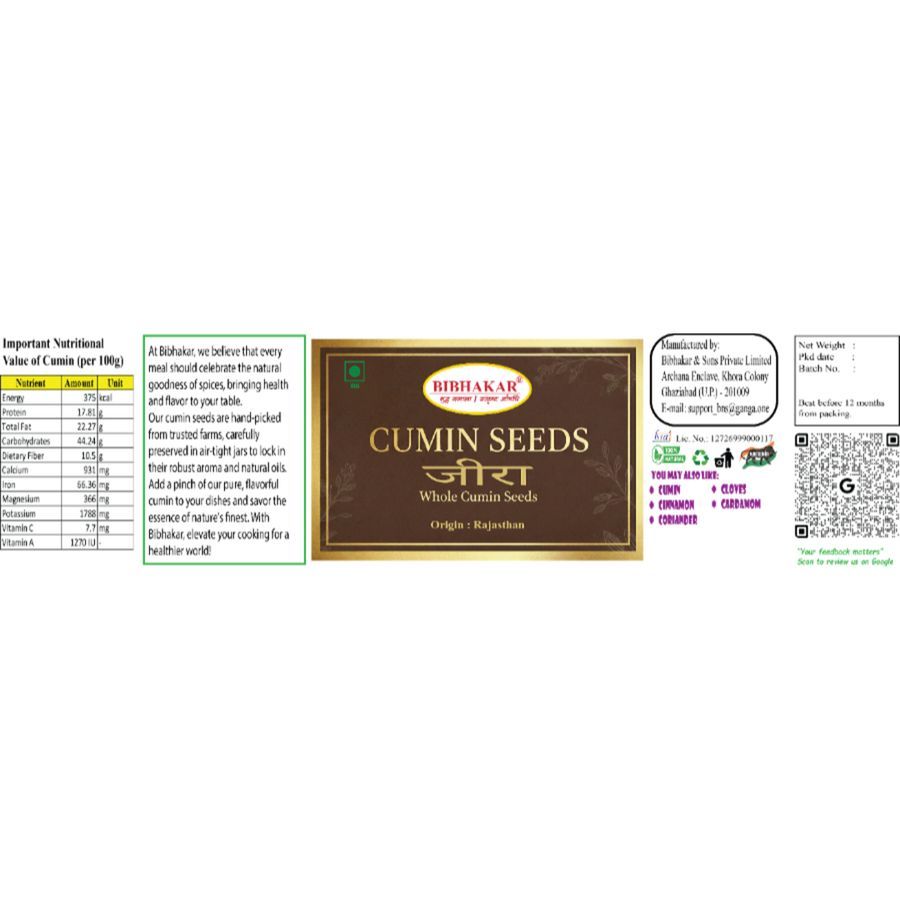 Sabut Jeera (Whole Cumin Seeds ) 100g – Authentic Rajasthan Sourced – Bold & Earthy All-Natural Whole Spice for Tacos, Curries, and Grilling | Bibhakar Spices - 100 gm view 2